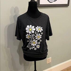 Bella Canvas Black Tee with Daisy Design
